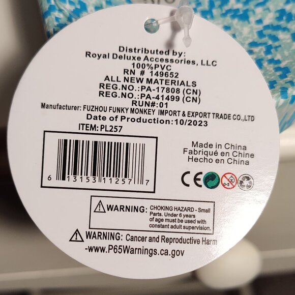 Sole Selection white, green & blue flip flop sandals, new with tags, sz. S (5/6) - Picture 5 of 5